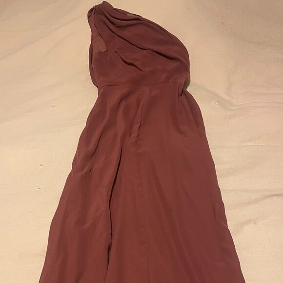 Birdy Grey Kira Bridesmaid Dress -  Chiffon in Dark Mauve, Size XS, with Slit - Picture 6 of 11